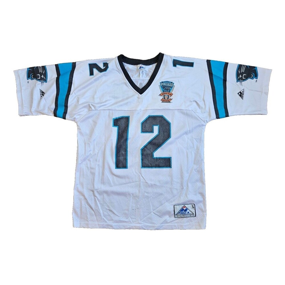 1995 Carolina Panthers #12 Kerry Collins Inaugural Season Game Jersey APEX SZ L